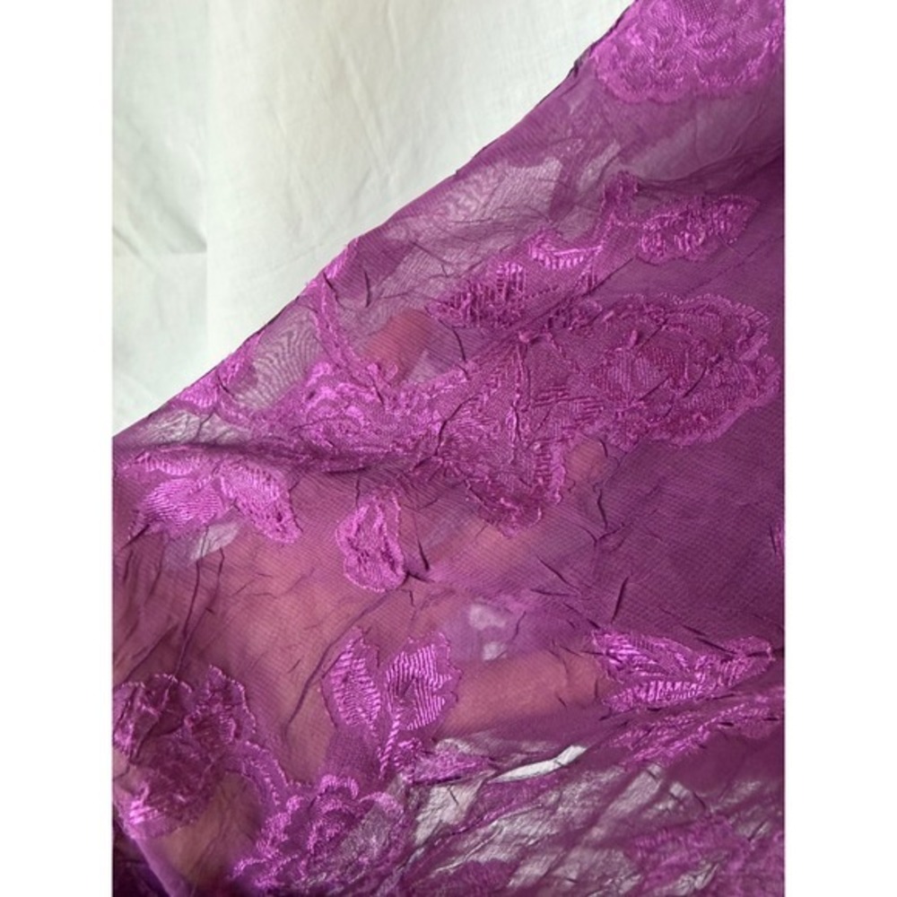 Maurices Y2K Tank Top Purple Floral Burnout Cottagecore Sheer Ruffle Size 20 - Picture 6 of 8